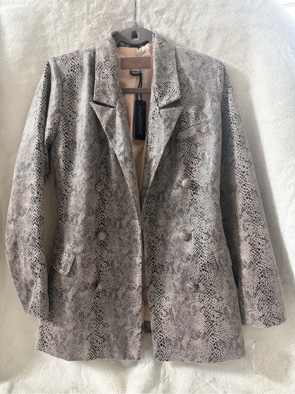 BlankNYC Snake-Print Double-Breasted Blazer/Jacket - NWT Size small